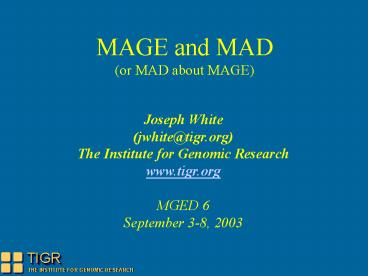 MAGE and MAD or MAD about MAGE