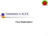 Databases in ALICE