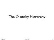 The Chomsky Hierarchy