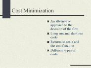 Cost Minimization