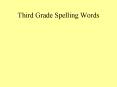 Third Grade Spelling Words PowerPoint PPT Presentation