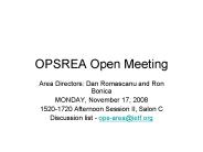 OPSREA Open Meeting