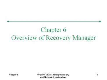 Oracle9i DBA II: BackupRecovery and Network Administration
