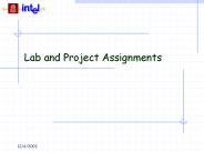 Lab and Project Assignments