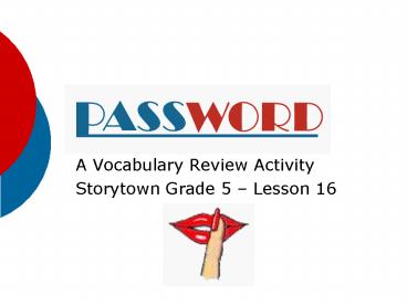 A Vocabulary Review Activity