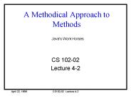 A Methodical Approach to Methods