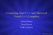 Comparing Intel C   and Microsoft Visual C   Compilers