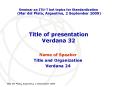 Title of presentation Verdana 32 PowerPoint PPT Presentation