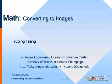 Math: Converting to Images