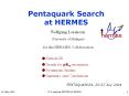 Pentaquark Search at Hermes PowerPoint PPT Presentation