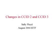 Changes in CCID 2 and CCID 3