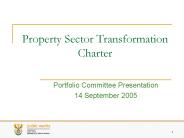 Property Sector Transformation Charter