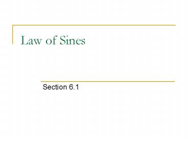 Law of Sines
