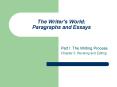 The Writers World: Paragraphs and Essays PowerPoint PPT Presentation