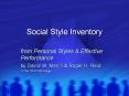 Social Style Inventory PowerPoint PPT Presentation