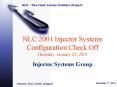 NLC 2001 Injector Systems Configuration Check Off Thursday, January 25, 2001 PowerPoint PPT Presentation