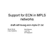 Support for ECN in MPLS networks