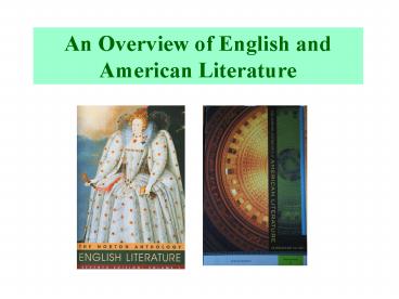 Periods of English Literature  (Norton Anthology)