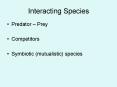 Interacting Species PowerPoint PPT Presentation