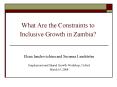 What Are the Constraints to Inclusive Growth in Zambia PowerPoint PPT Presentation