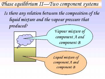 Phase equilibrium IITwo component systems