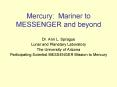 Mercury: Mariner to MESSENGER and beyond PowerPoint PPT Presentation
