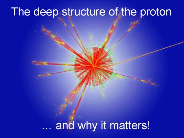 The deep structure of the proton