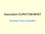 Association EURATOM-MHST