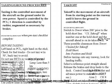 TAXIINGGROUND PROCEDURES