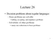 Decision problems about regular languages