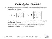 Matrix Algebra - Tutorial 6