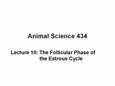 Animal Science 434