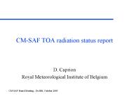 CM-SAF TOA radiation status report