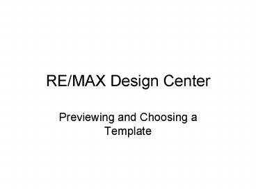 REMAX Design Center