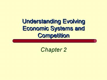 Understanding Evolving Economic Systems and Competition