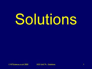 Solutions