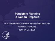 Pandemic Planning A Nation Prepared