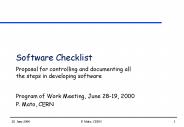Software Checklist