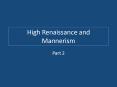 High Renaissance and Mannerism PowerPoint PPT Presentation