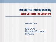 Enterprise Interoperability Basic Concepts and Definitions