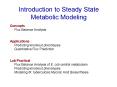 Introduction to Steady State Metabolic Modeling PowerPoint PPT Presentation