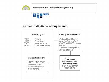 envsec institutional arrangements