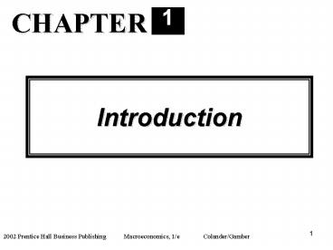 Chapter 1 Introduction