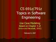 CS 691z/791z Topics in Software Engineering