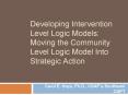 Developing Intervention Level Logic Models: Moving the Community Level Logic Model Into Strategic Ac PowerPoint PPT Presentation