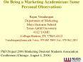 On Being a Marketing Academician: Some Personal Observations PowerPoint PPT Presentation
