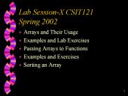 Lab Session-X CSIT121 Spring 2002