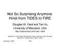 Not So Surprising Anymore: Hindi from TIDES to FIRE PowerPoint PPT Presentation