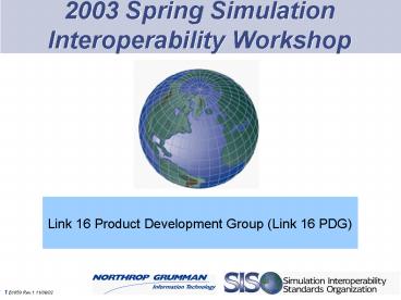2003 Spring Simulation Interoperability Workshop