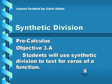 Synthetic Division